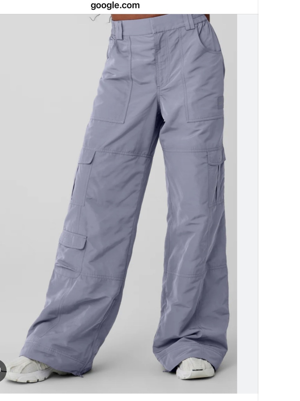 ALO Yoga High-Waist Ski-Moto Puffer Pant in Fog Grey-Blue